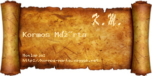 Kormos Márta névjegykártya